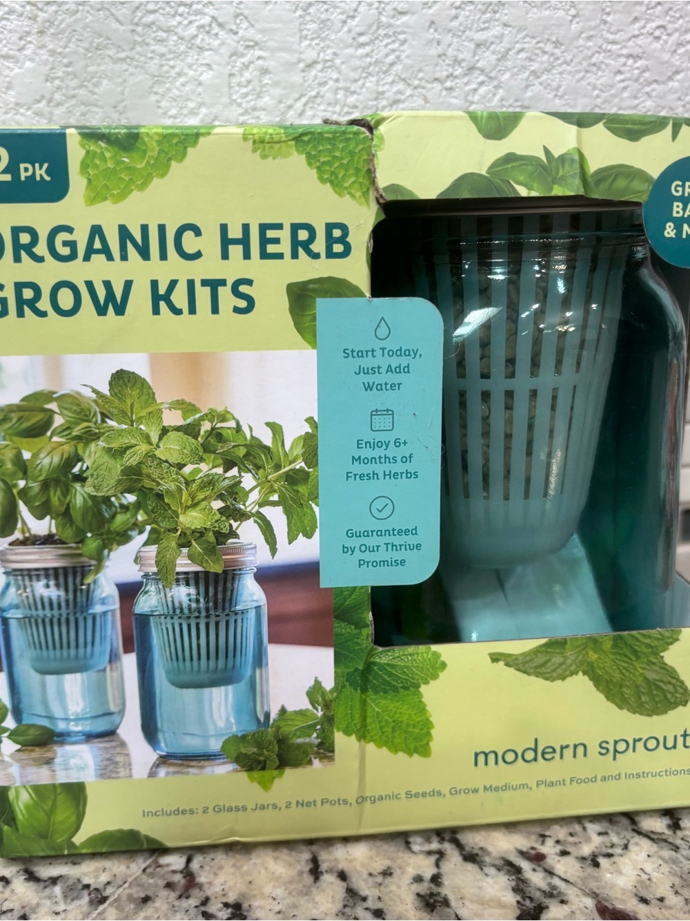 Organic Herb Grow Kit - Indoor 2-Pack Basil and Mint